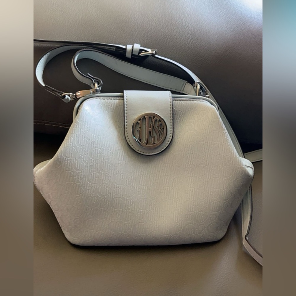 Guess Christi Mini Frame Satchel By Guess, Small, Pale Blue